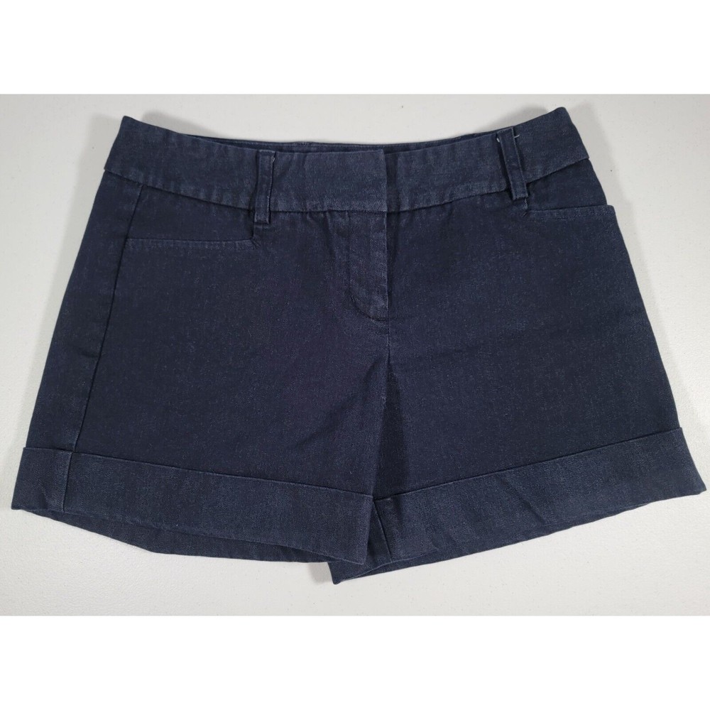 Express Shorts Womens Size 00 Dark Wash Chino Hook Eye Closure Stretch Denim
